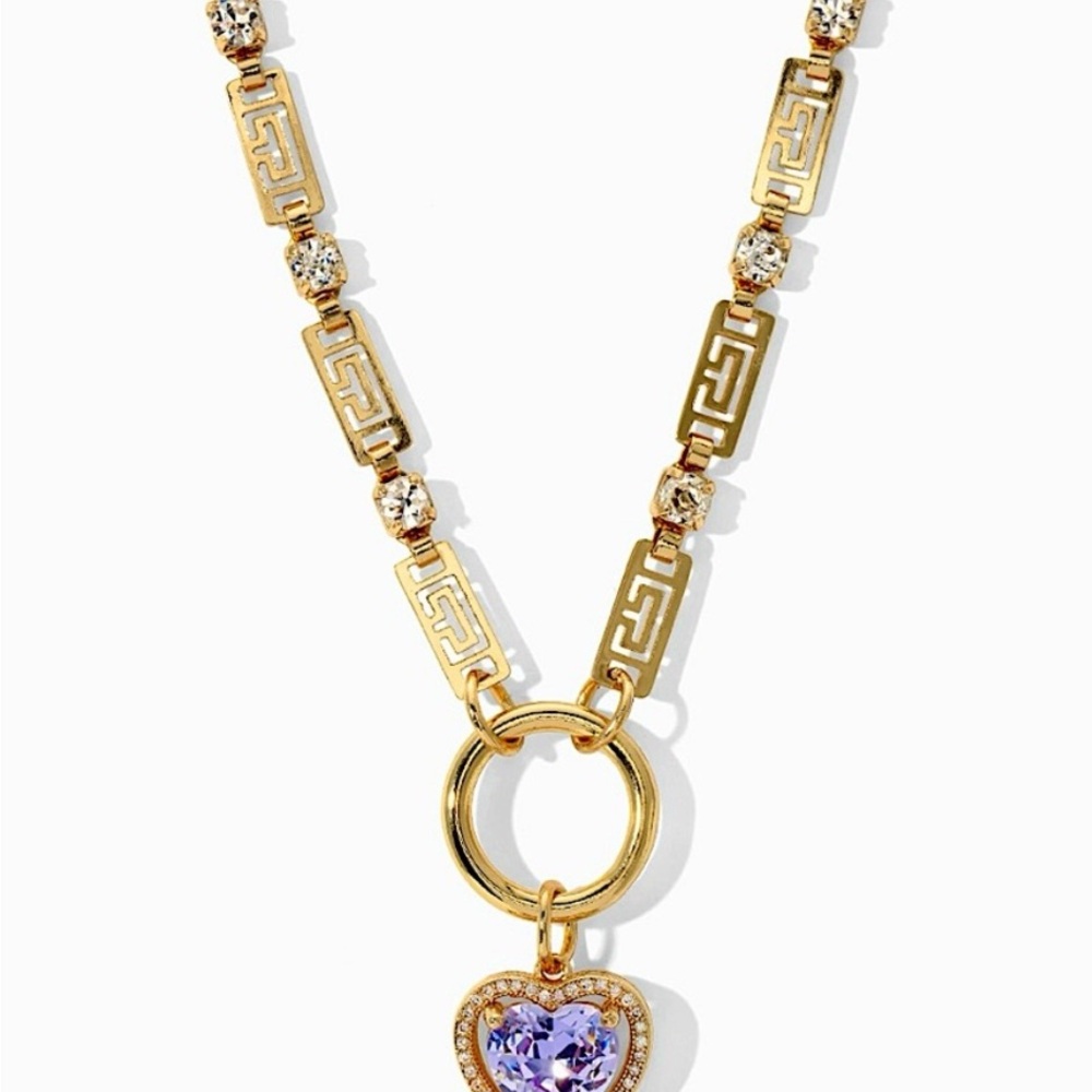 Vanessa Mooney Gold Necklace with Purple Heart Pendant